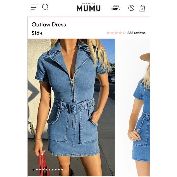 Show Me Your Mumu™ Women's LARGE Outlaw Dress in Tide NWT 🤠 - Picture 2 of 2